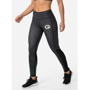 NFL Team Apparel Green Bay Packers Womens M Leggings Mesh Athletic Yoga Pants‎